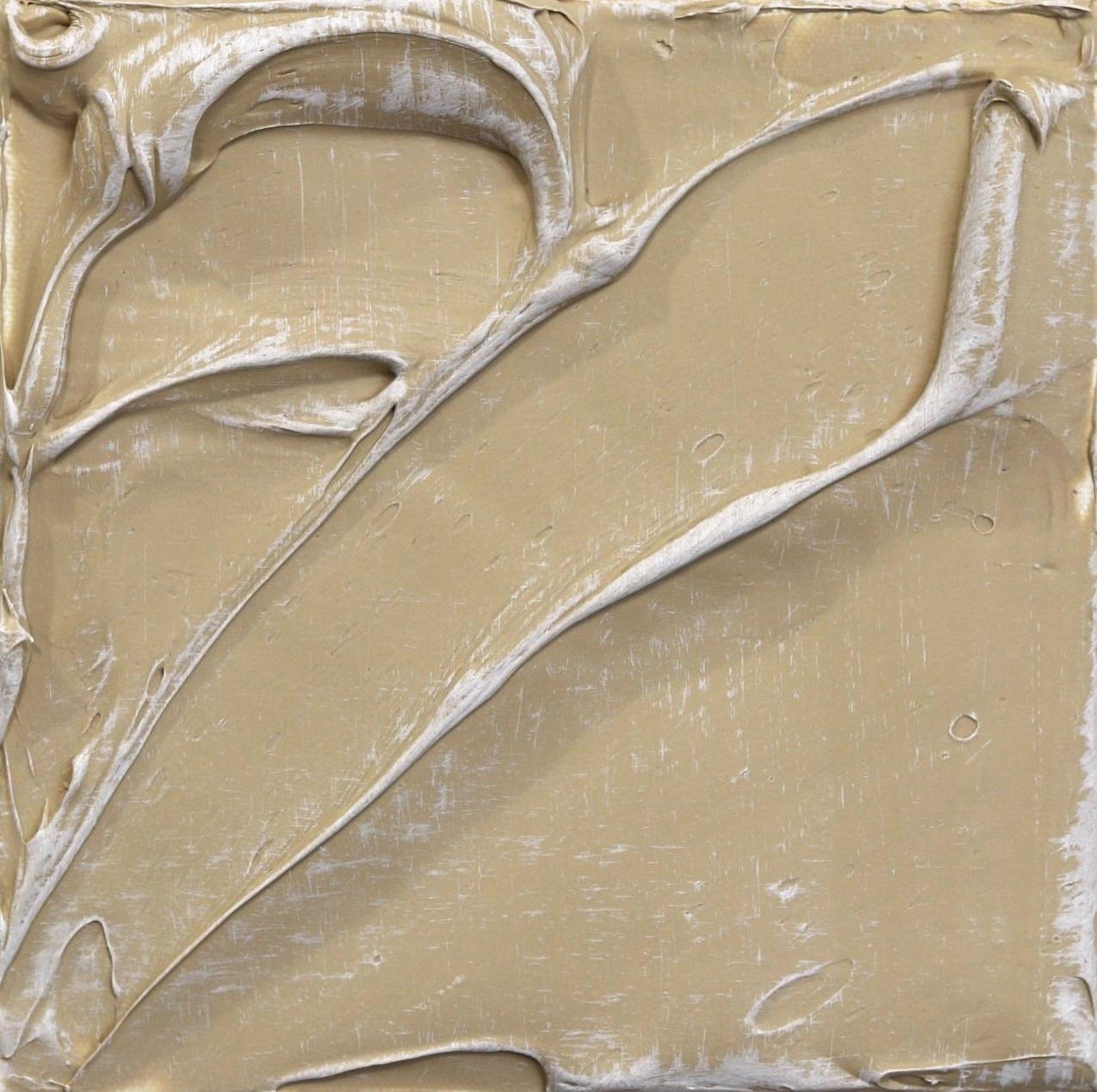 Forces de la nature 20  - Peinture sur toile abstraite et minimaliste beige richement texturée