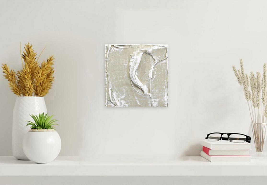 Fuerzas de la Naturaleza 21  - Obra de Arte Minimalista Abstracto con Texturas sobre Lienzo - Painting de Len Klikunas
