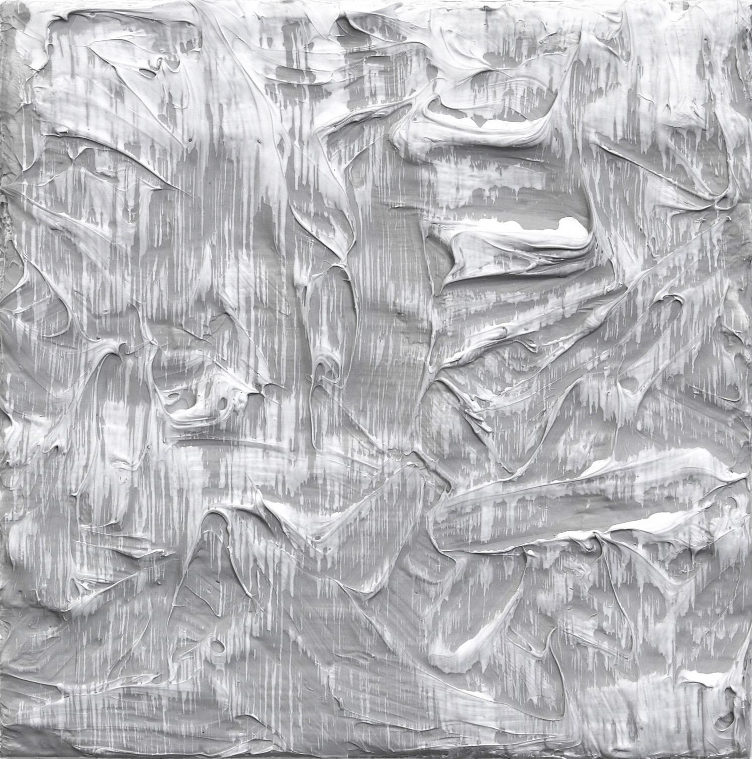 Abstract Painting Len Klikunas - Forces de la nature 5  - Œuvre d'art sculpturale abstraite, minimaliste et texturée sur toile