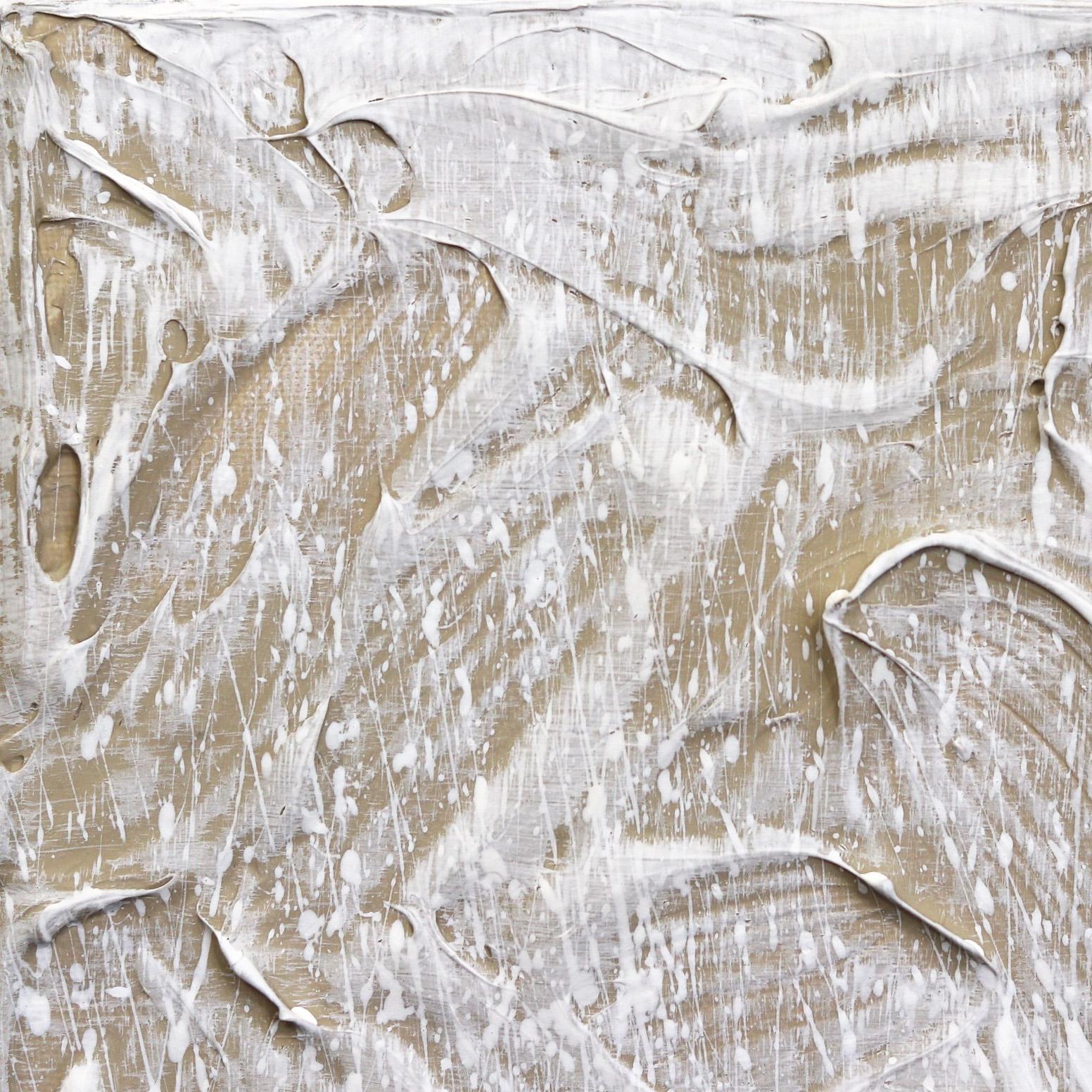 Kräfte der Natur 6  - Reich strukturiertes abstraktes beigefarbenes minimalistisches Kunstwerk auf Leinwand (Minimalistisch), Painting, von Len Klikunas