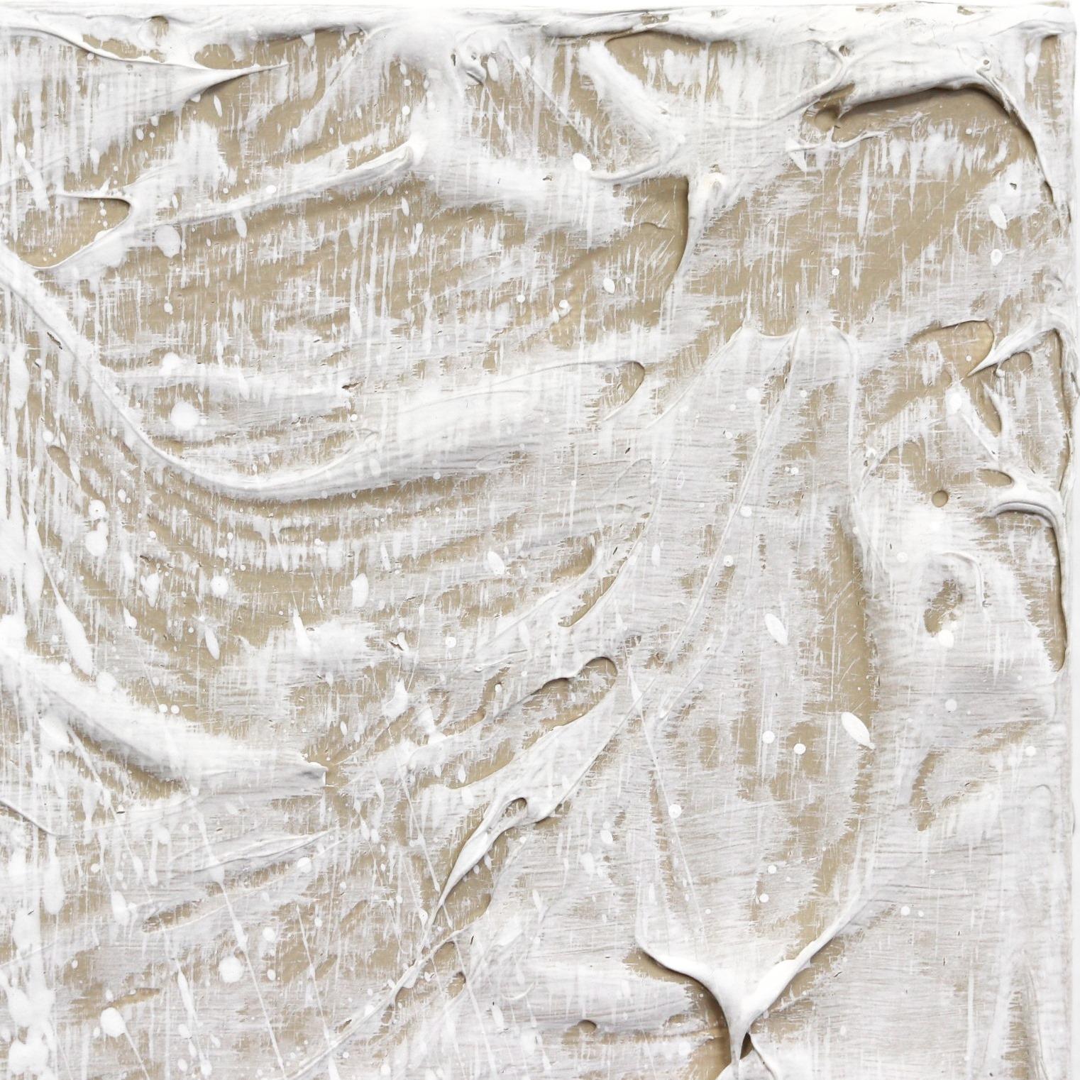 Forces of Nature 6  - Rich Textured Abstract Beige Minimalist Artwork on Canvas For Sale 2