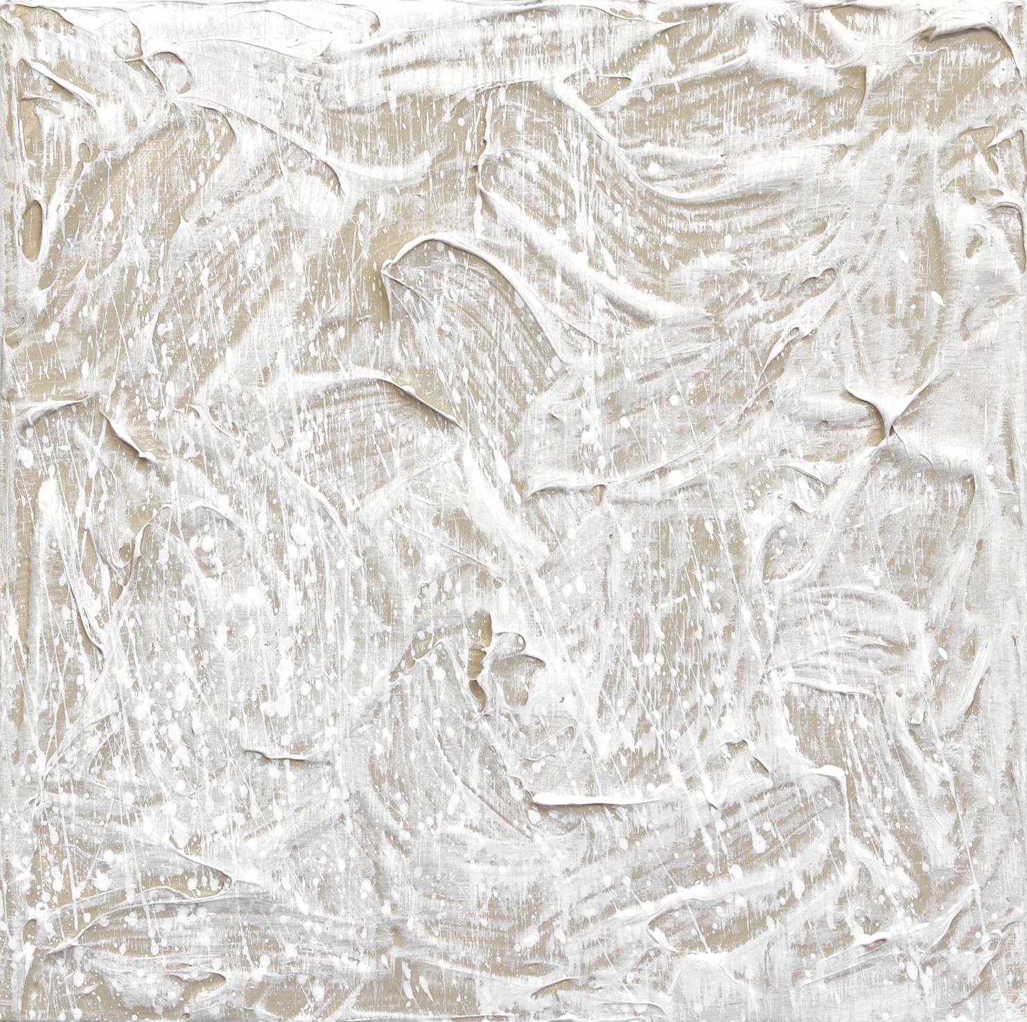 Len Klikunas Abstract Painting - Forces of Nature 6  - Rich Textured Abstract Beige Minimalist Artwork on Canvas