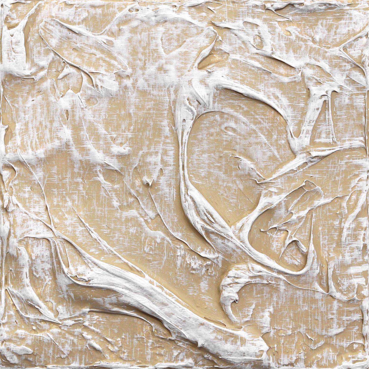 Len Klikunas Abstract Painting – Kräfte der Natur 7  Skulpturales, abstraktes, minimalistisches, strukturiertes Kunstwerk auf Leinwand