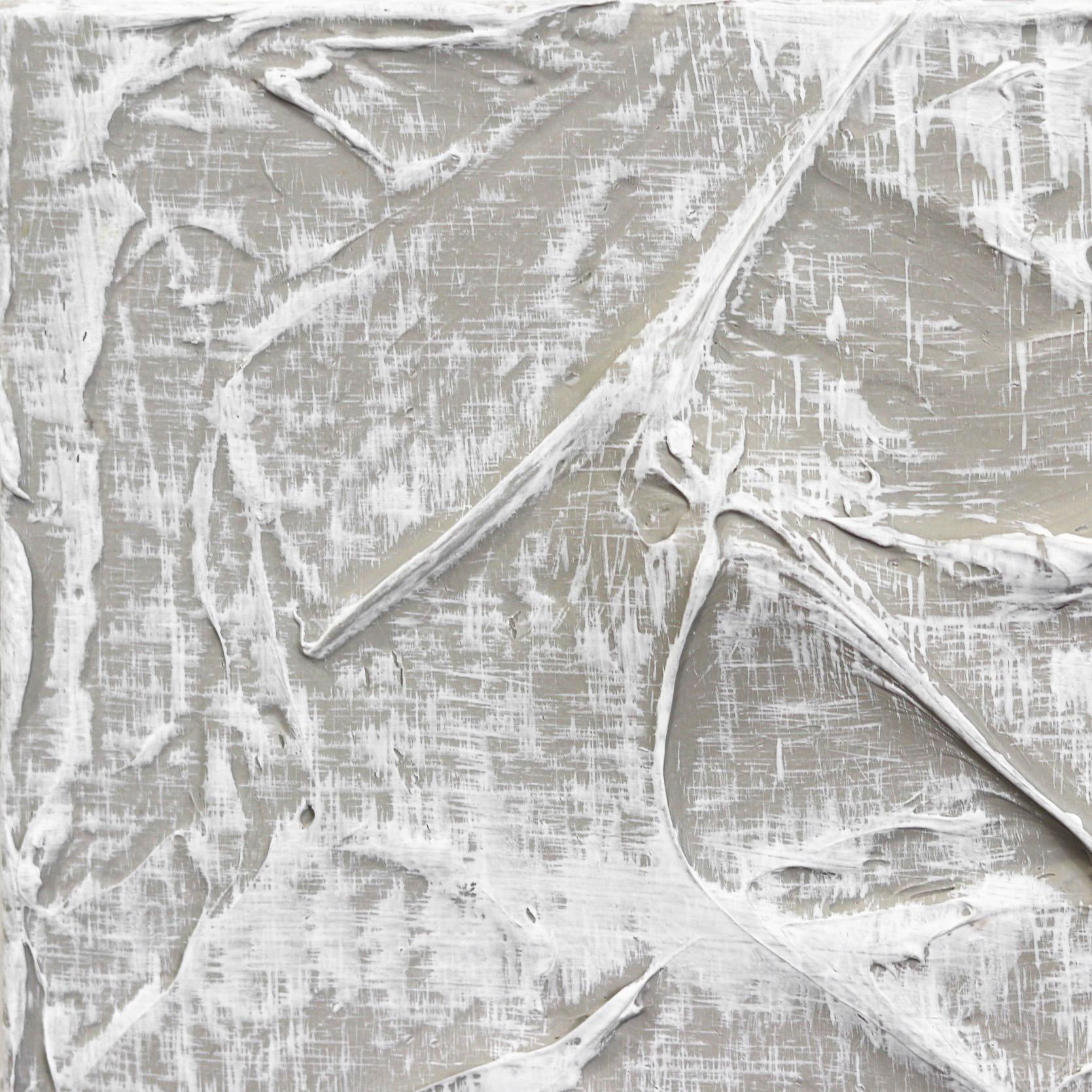 Fuerzas de la Naturaleza 8  - Obra de Arte Escultórica Abstracta Minimalista Textural sobre Lienzo - Painting Contemporáneo de Len Klikunas
