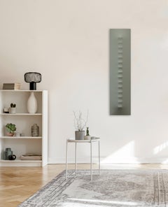 Green Sculpture #1  - Tall Original Abstract Minimalist Sculptural Wall Painting