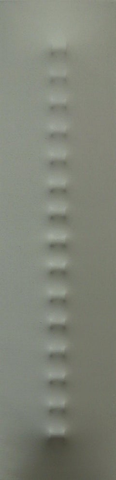 Green Sculpture #1 - Tall Original Abstract Minimalist Sculptural Wall Painting
