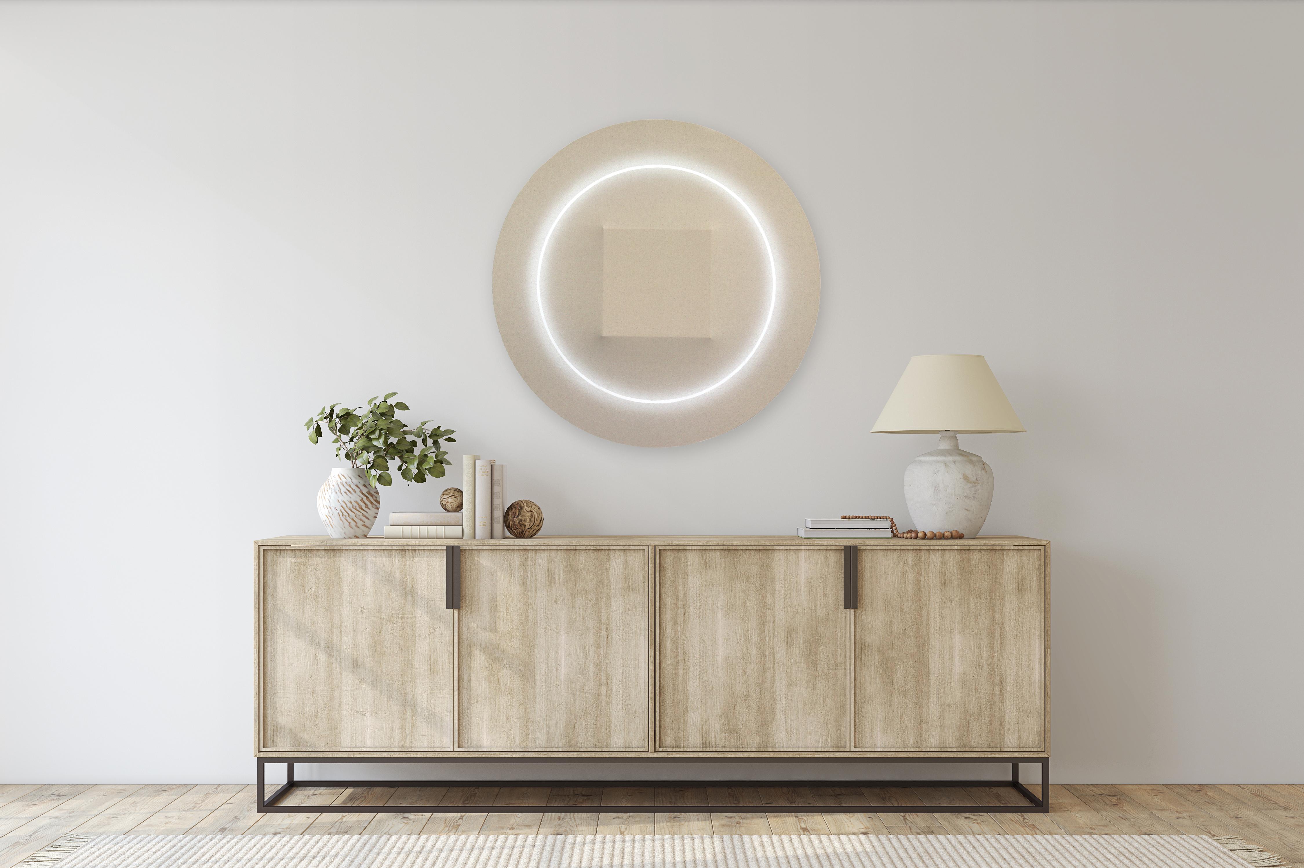 Halo Orb Squared - Minimalist Dimensional Architectural Wall Sculpture Artwork For Sale 3