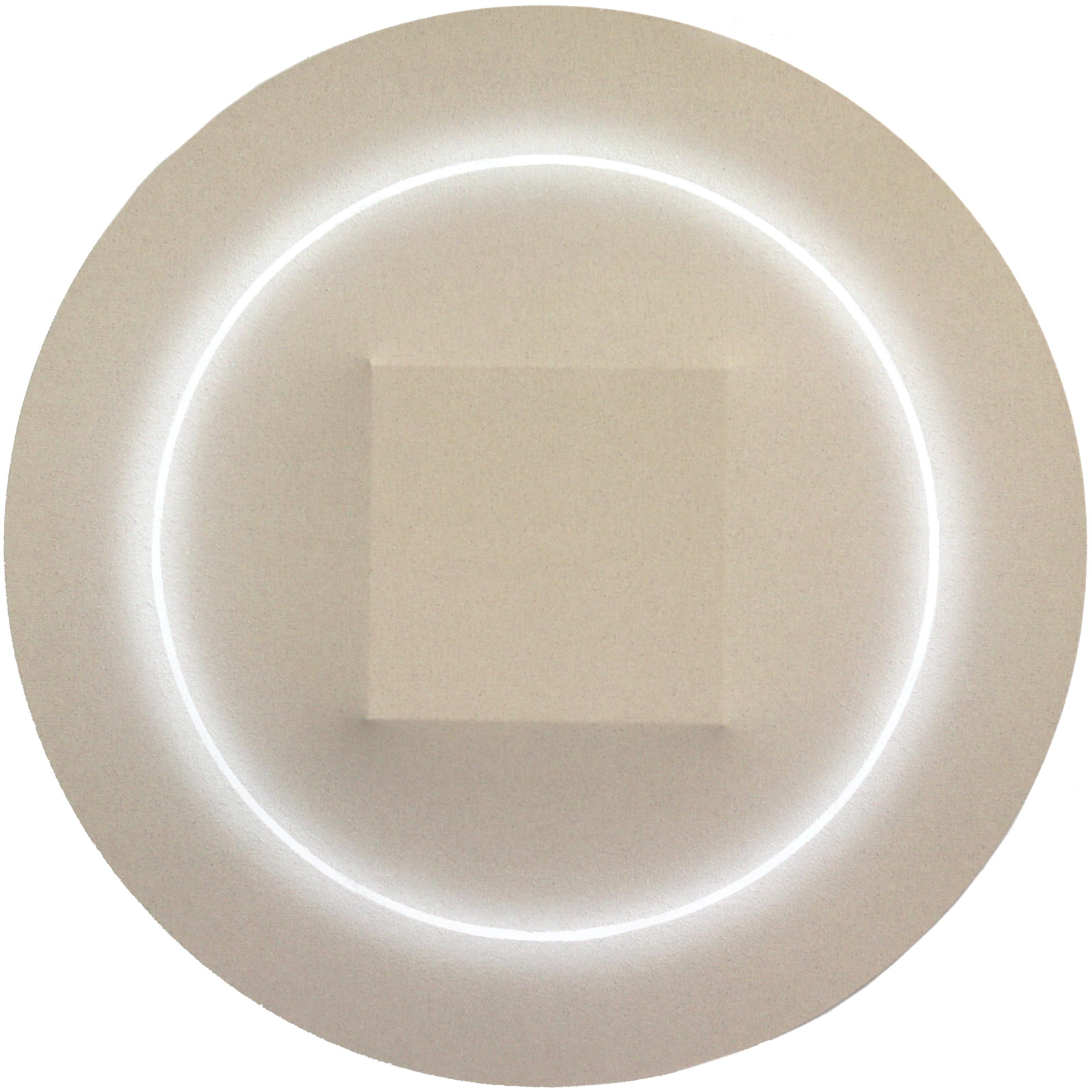 Halo Orb Quadratisch - Minimalistische, maßgeschneiderte, architektonische Wandskulptur