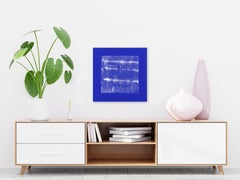 Locus Sacer - Blue Textural Abstract Minimalist Artwork on Canvas