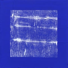 Locus Sacer - Blue Textural Abstract Minimalist Artwork on Canvas