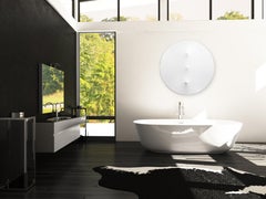 Orb ML - White Round Circle Abstract Sculptural Painting