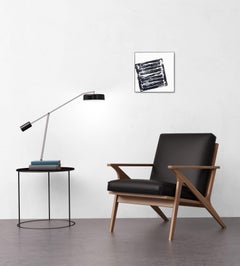 Painting ## - Original Minimalist Textural Black Artwork on White Canvas