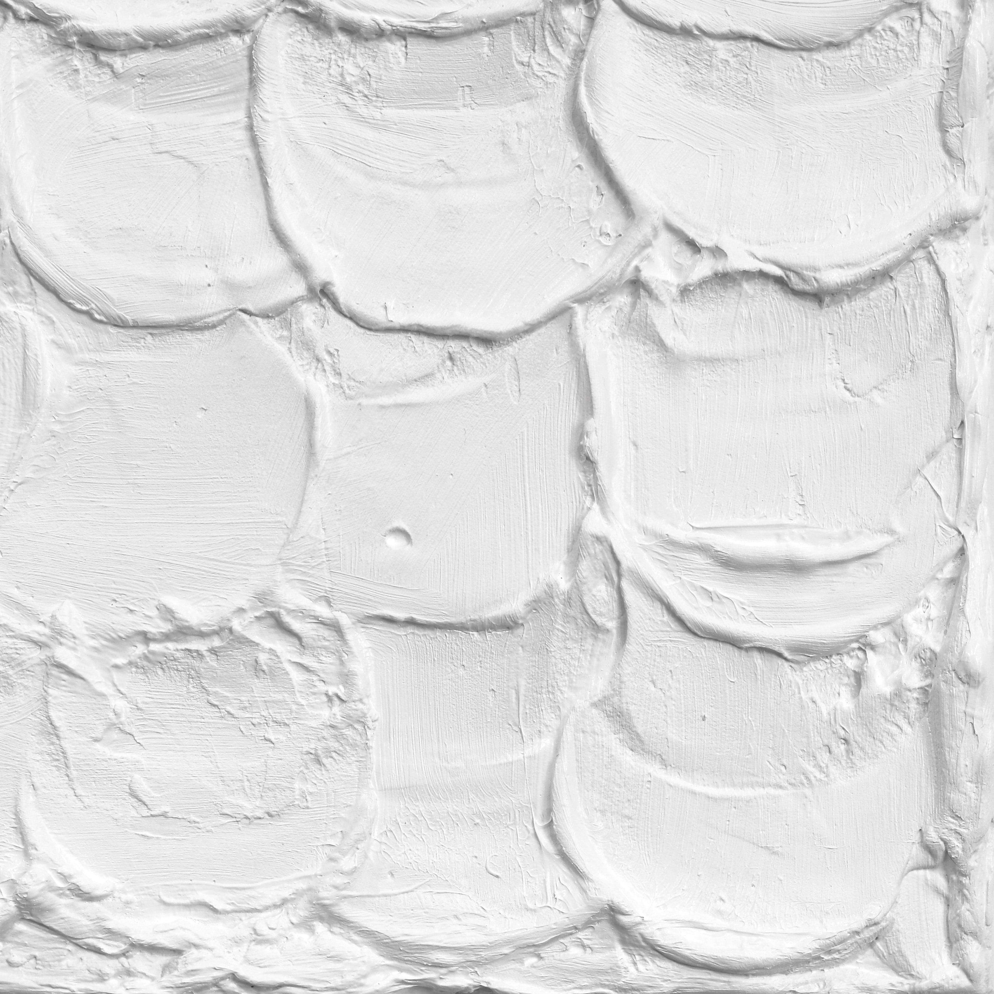 Rugged Elements #5 - White Thick Texture Abstract Minimalist Artwork on Canvas For Sale 5