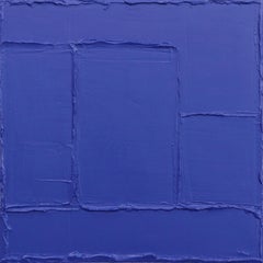 Sapphire - Blue Textural Abstract Minimalist Artwork on Canvas