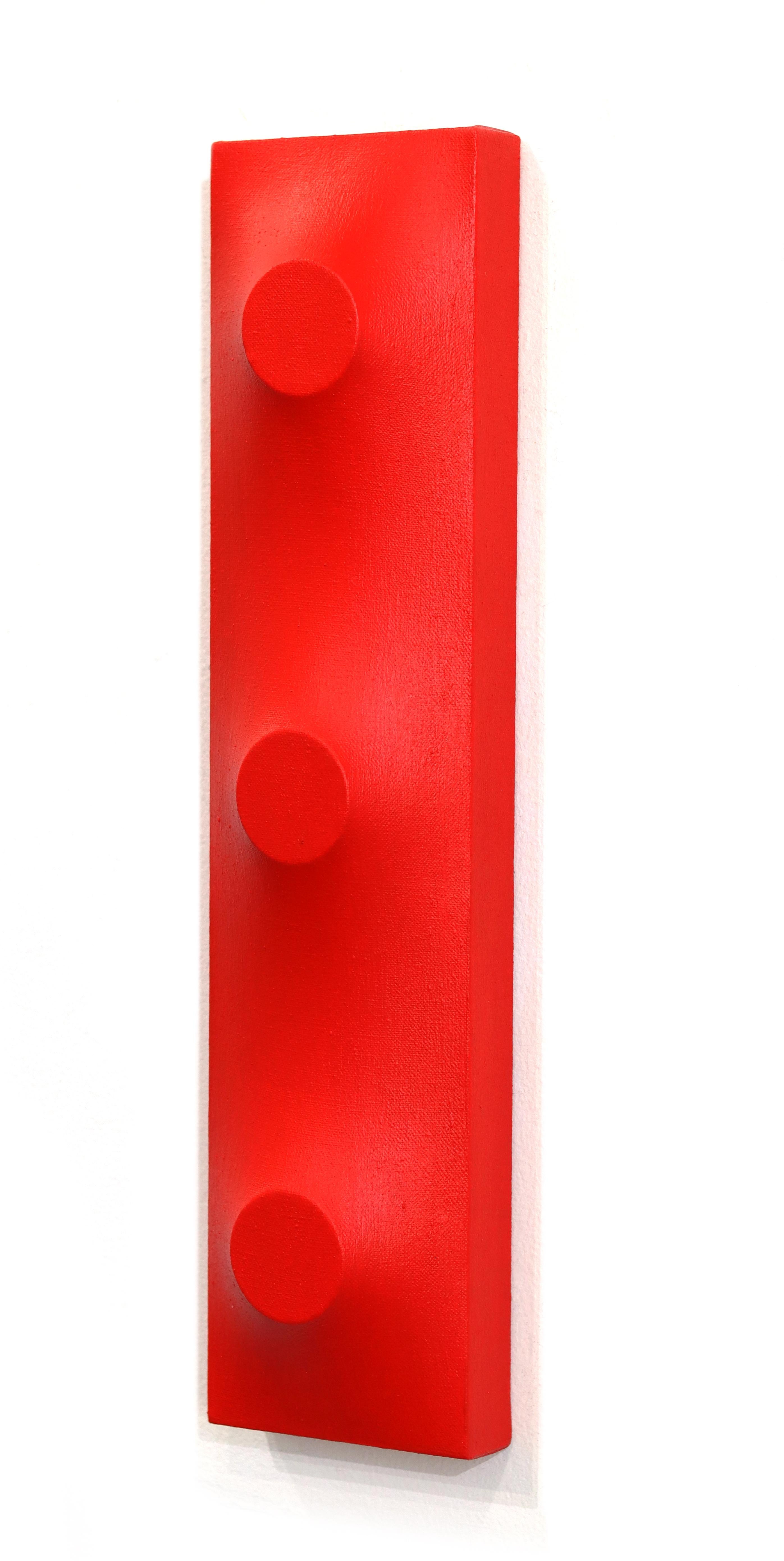 Segno A1195 - Opera d'arte moderna astratta multidimensionale rossa, scultorea e minimalista - Abstract Sculpture Rosso di Len Klikunas