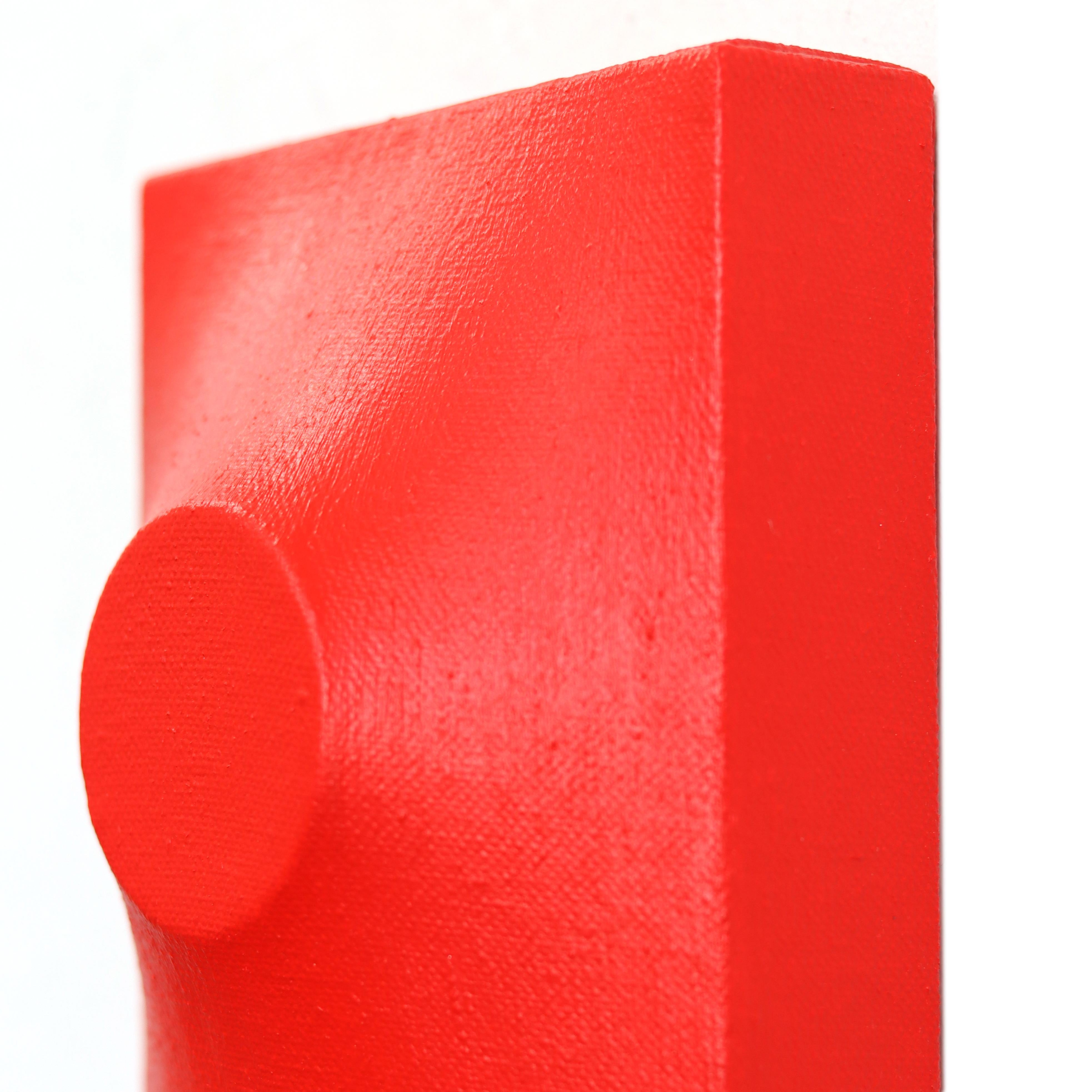 Segno A1195 - Opera d'arte moderna astratta multidimensionale rossa, scultorea e minimalista in vendita 4