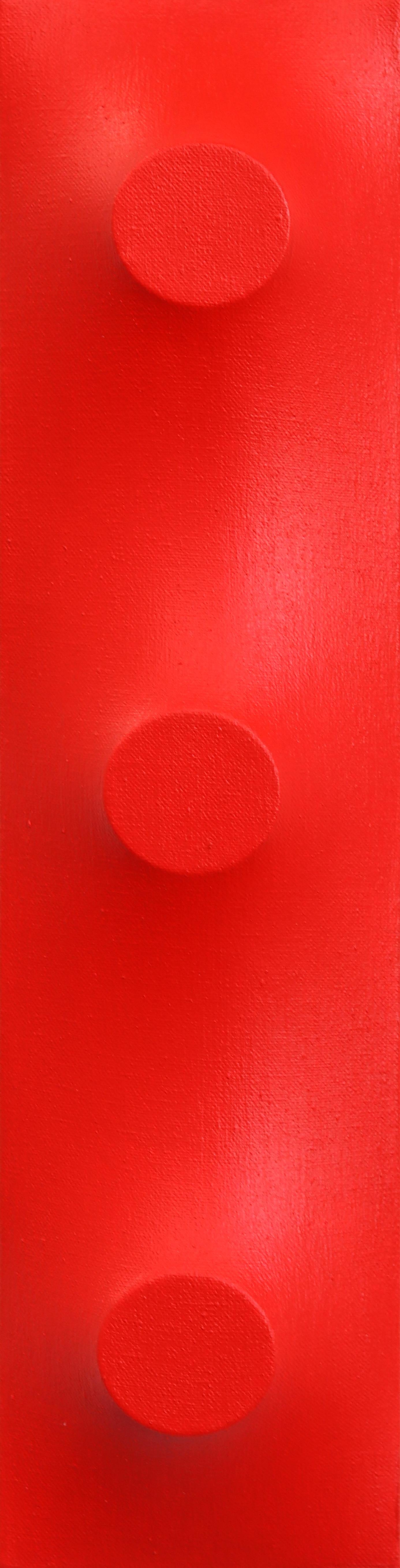 Schild A1195 - Modernes abstraktes mehrdimensionales rotes minimalistisches skulpturales Kunstwerk