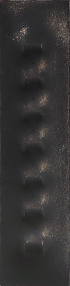 Señal A-17 - Obra de Arte Escultórica Minimalista Abstracta Multidimensional Negra