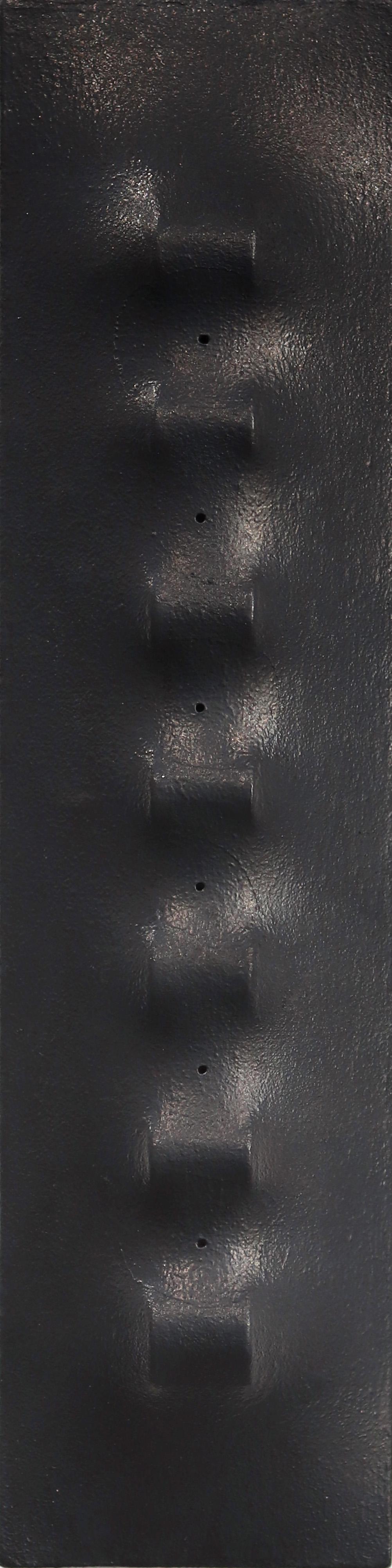 Abstract Sculpture di Len Klikunas - Signal A-27 - Opera d'arte scultorea astratta multidimensionale nera e minimalista