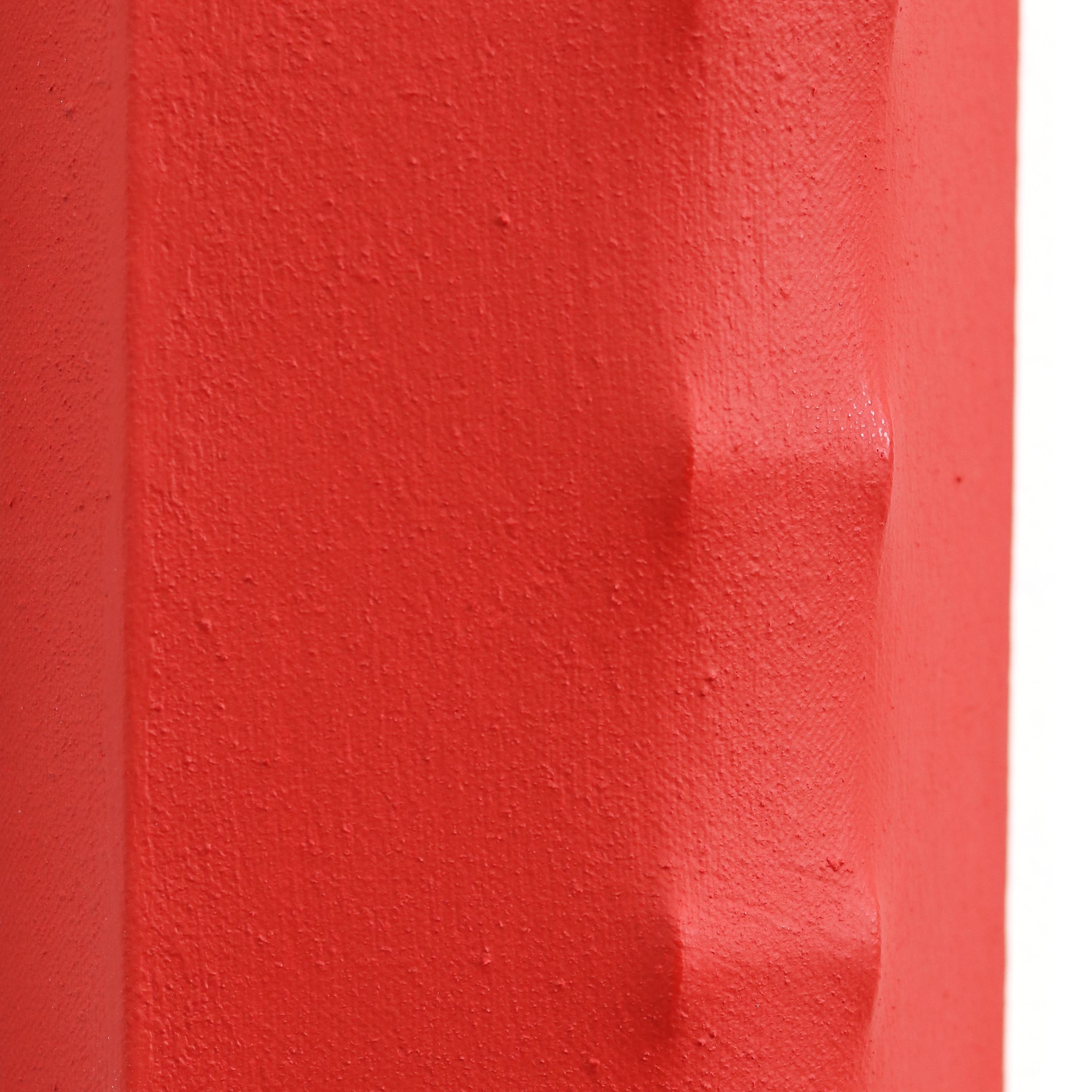 Signal C14 - Abstraktes mehrdimensionales rotes minimalistisches skulpturales Kunstwerk im Angebot 4