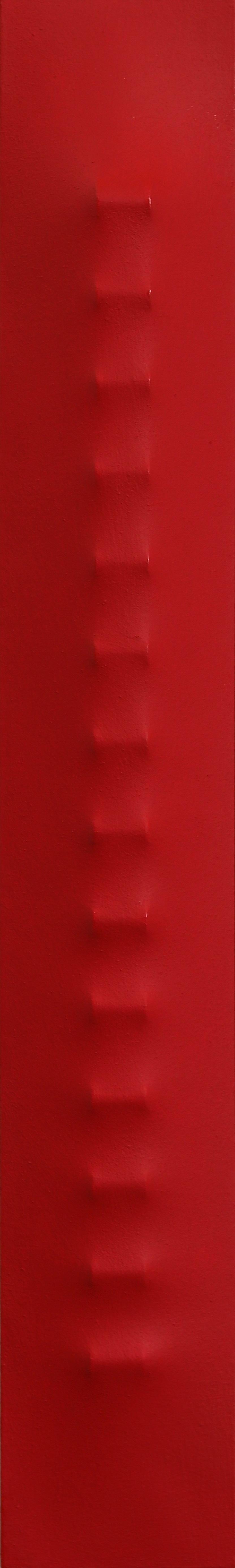 Signal C14 - Abstract Multi-Dimensional Red Minimalist Sculptural Artwork