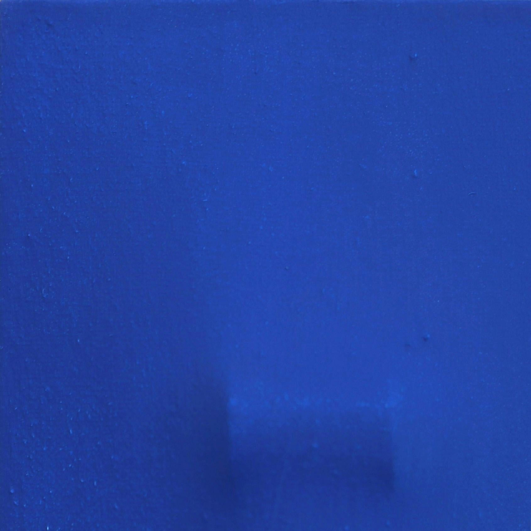 Peinture murale abstraite tridimensionnelle bleue Slims CNB - Post-Minimalisme Painting par Len Klikunas