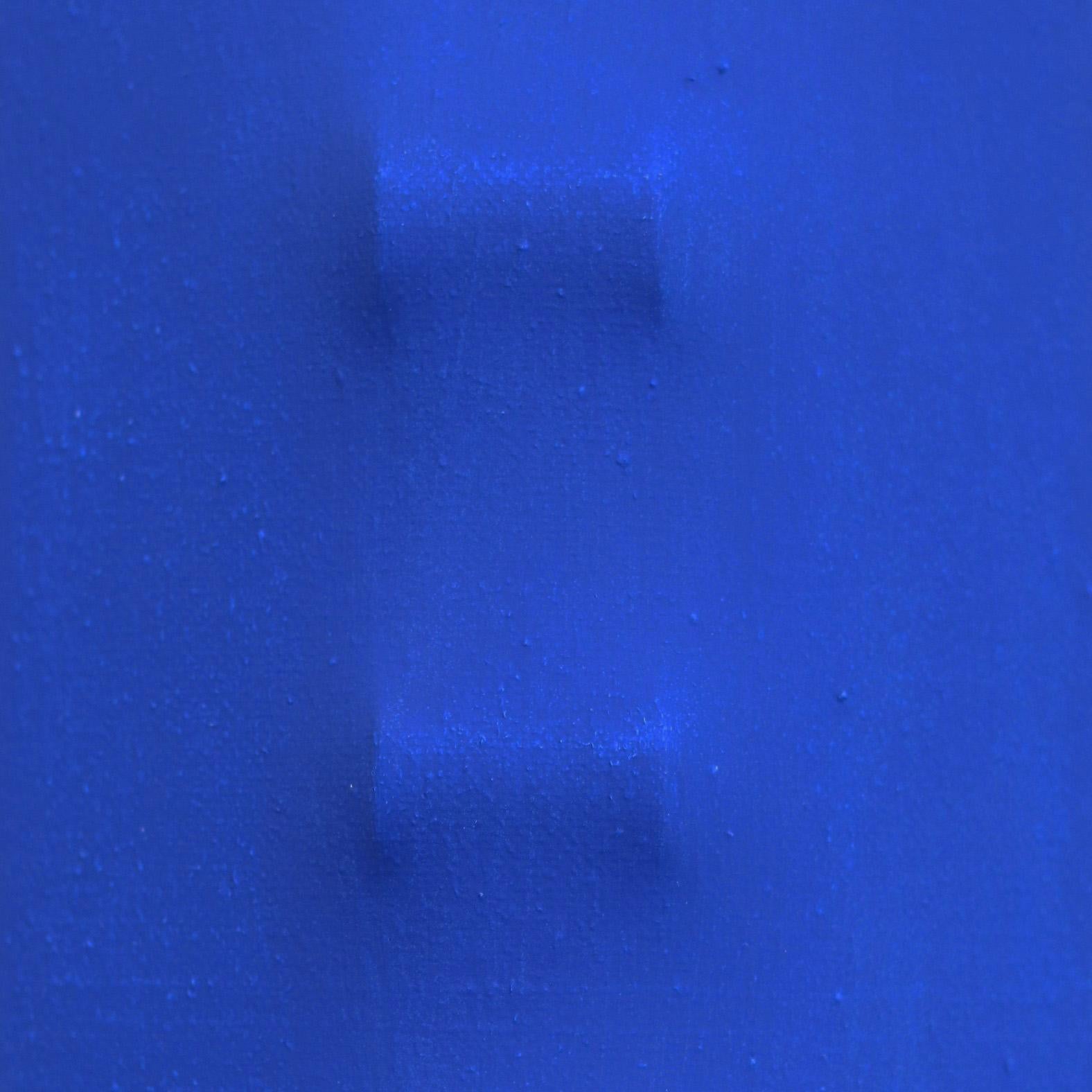 Slims CNB – Dreidimensionales, minimalistisches, abstraktes Wandgemälde in Blau im Angebot 4