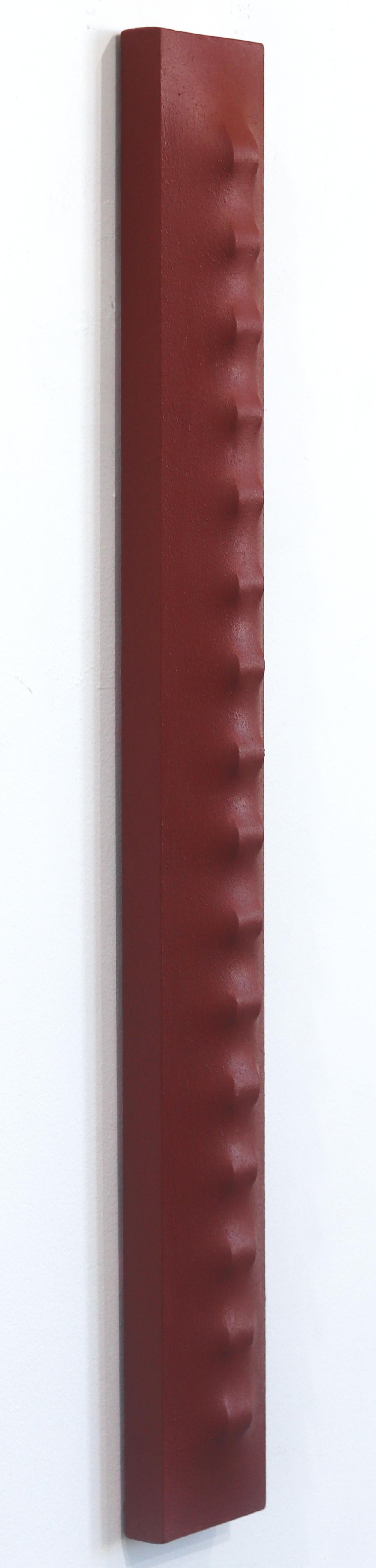 Peinture abstraite minimaliste tridimensionnelle rouge Slims CNP - Painting de Len Klikunas