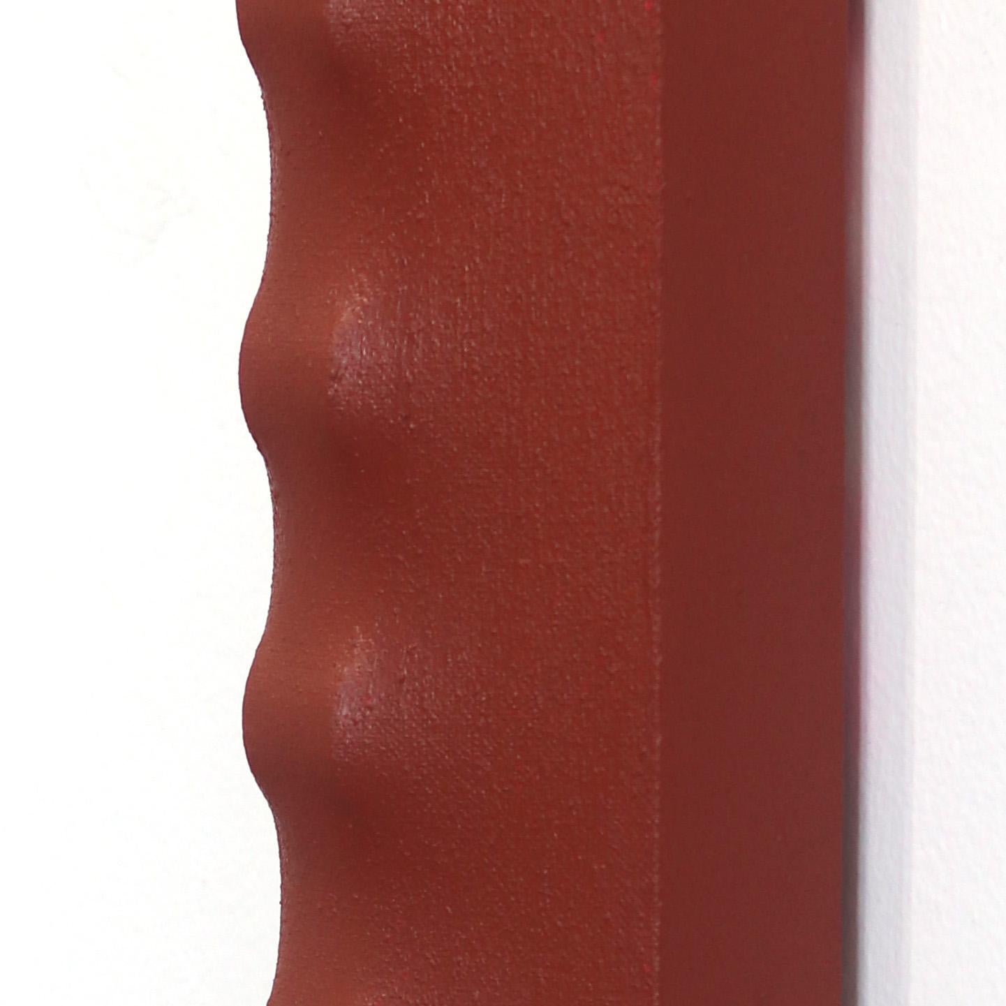 Peinture abstraite minimaliste tridimensionnelle rouge Slims CNP - Post-Minimalisme Painting par Len Klikunas