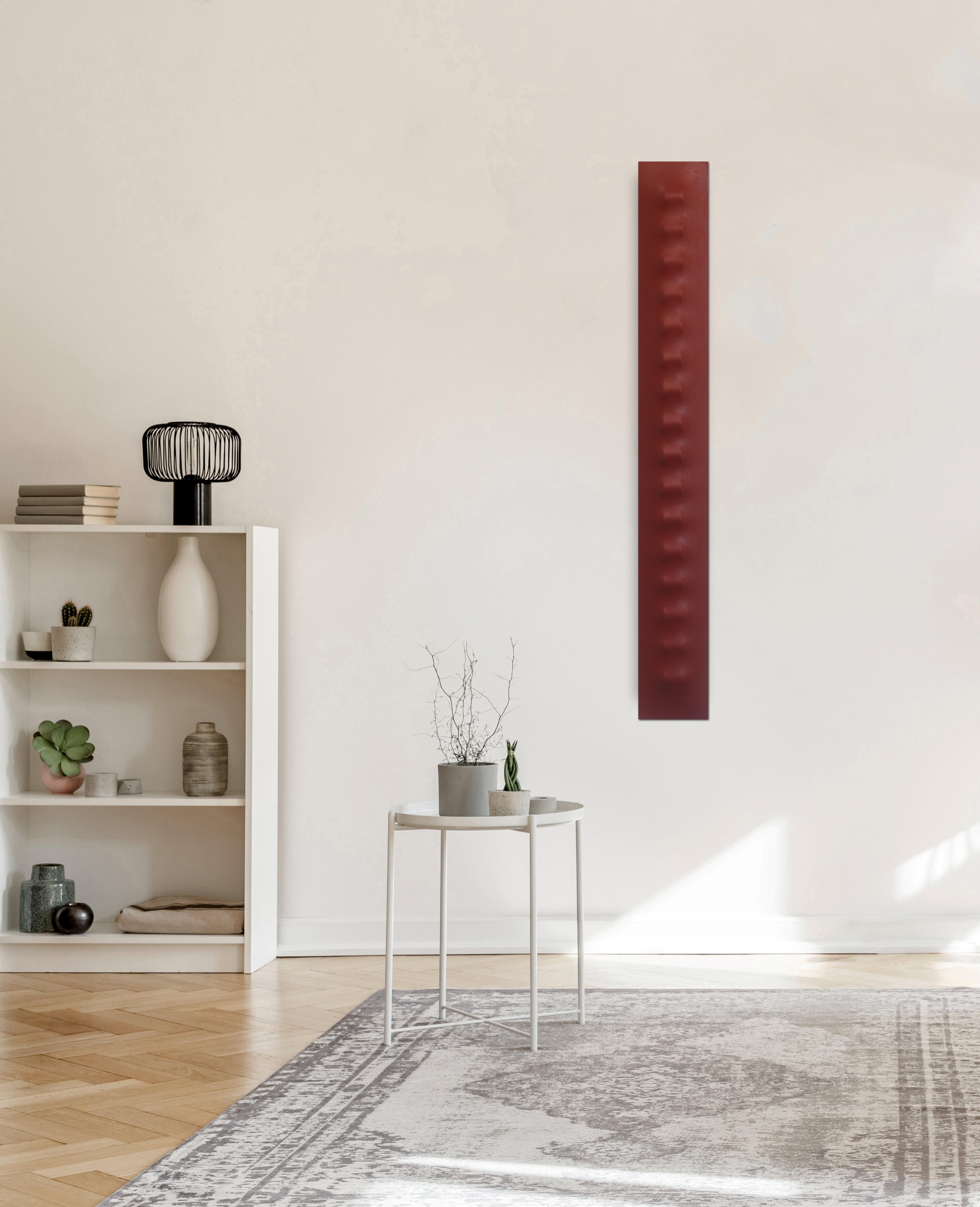 Peinture abstraite minimaliste tridimensionnelle rouge Slims CNP en vente 1