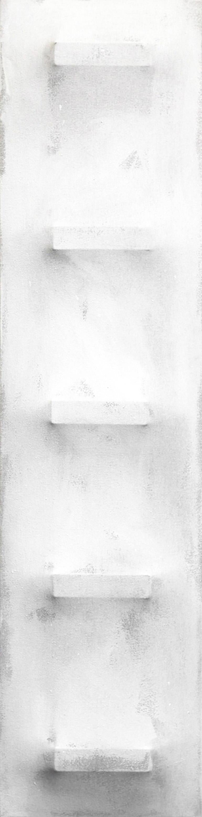 Len Klikunas Abstract Painting – The Fortune Teller B - Original Abstraktes, minimalistisches, skulpturales Gemälde