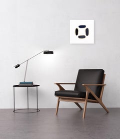 Tone Poem in Black, Blue, Gray, Light Gray - Original Abstract Painting