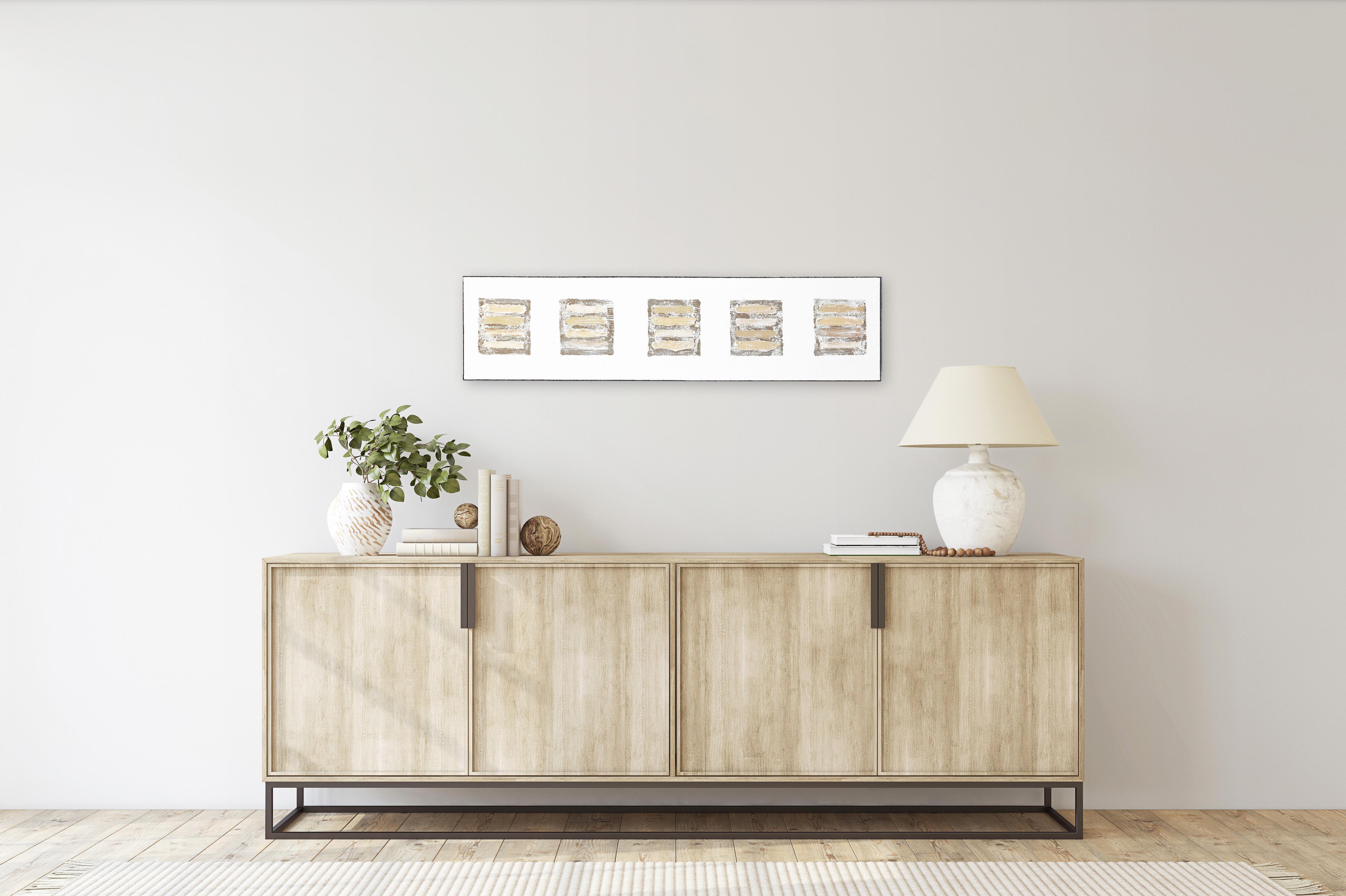 Winslow  -  Modern Neutral auf Weiß Minimalistisch Texturiert Abstraktes Gemälde 3