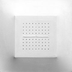 Wanted - Modern White Minimalist 3-D Abstract Wall Sculpture Painting