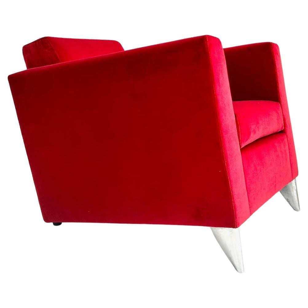 "Len Niggelman" velvet armchair, Philippe Starck, Driade, 1985 For Sale