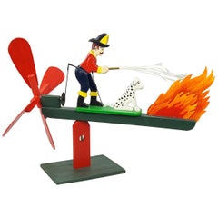 Antique Len Norman, American 20th Century, the Fireman Whirligig