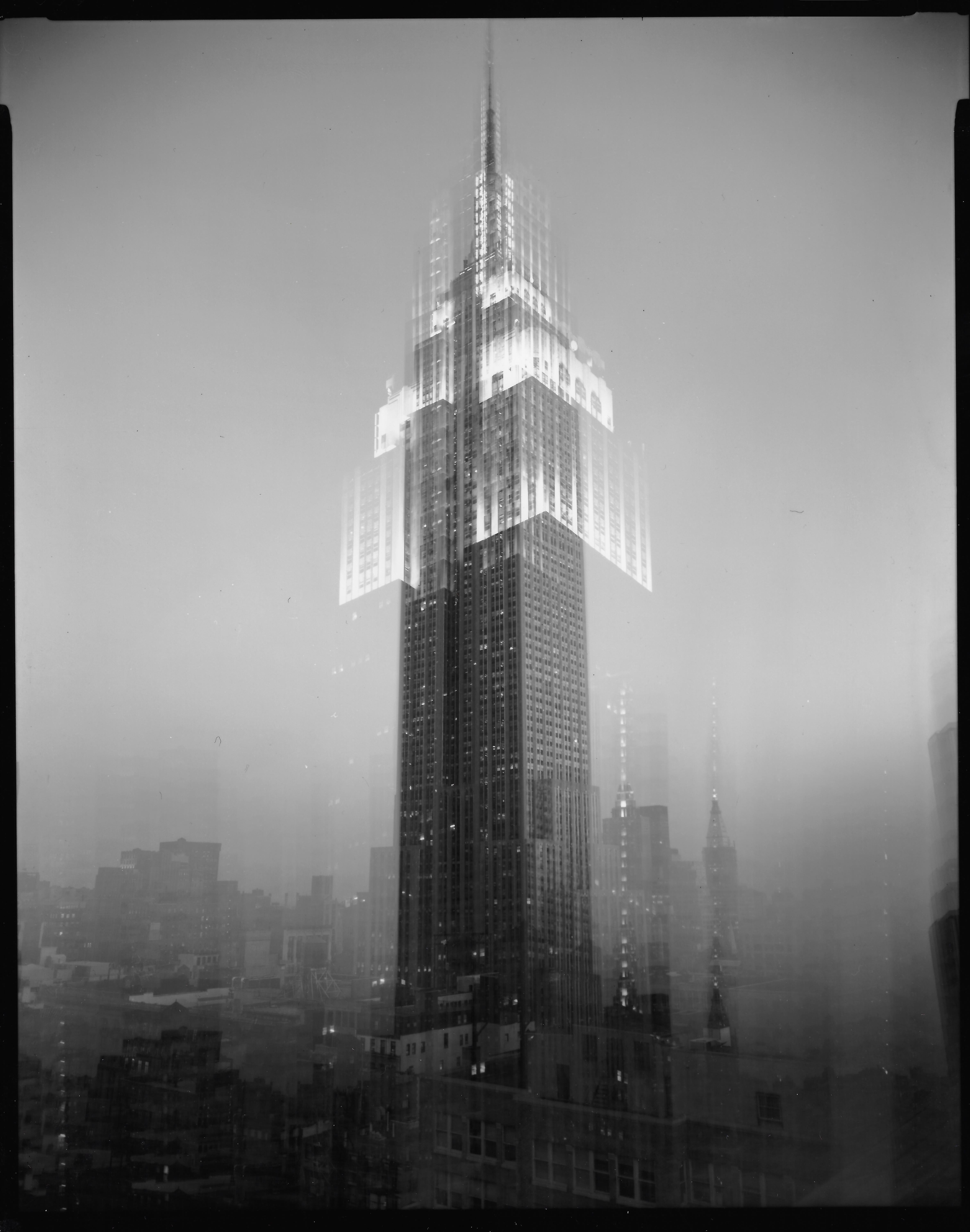 Len Prince Black and White Photograph – Motion Landscape (Empire State Building), New York