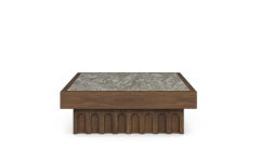 Léna Coffee Table by Nolita Harbour: Persian Green Marble, Walnut textured Base