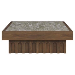 Léna Coffee Table by Nolita Harbour: Persian Green Marble, Walnut textured Base