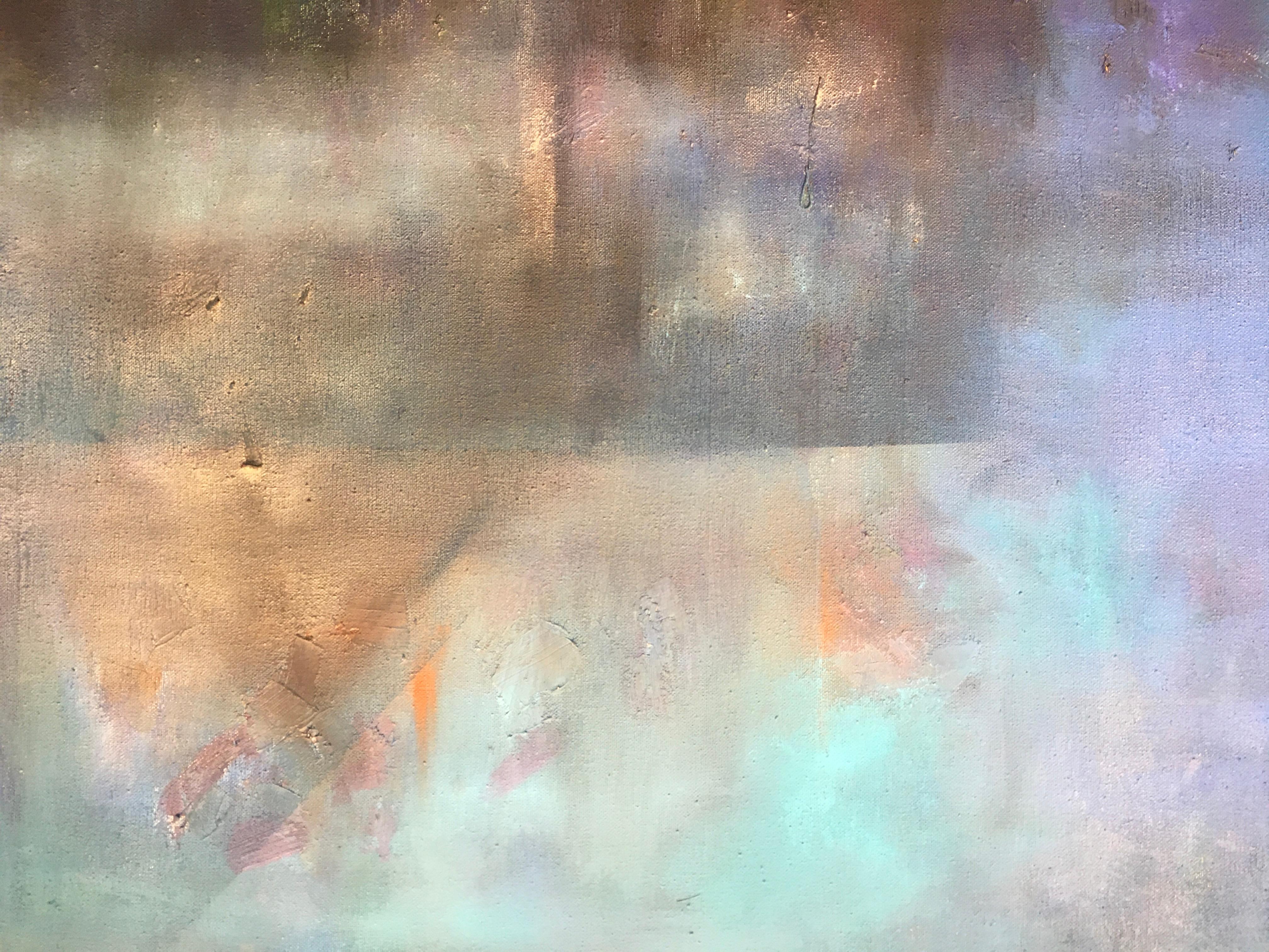 'Where the Lilac Bloomed', by Lena Khvichia, Abstract Painting, Oil on Canvas For Sale 5