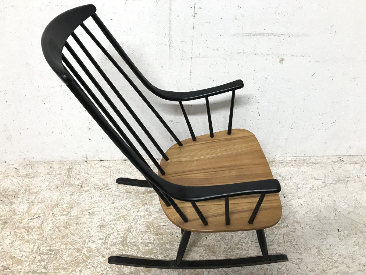 Swedish Lena Larsson, Made by Nesto, a Mid Century Ebonised Rocker with Sculptural Arms For Sale