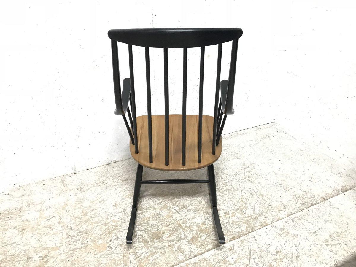 Ebonized Lena Larsson, Made by Nesto, a Mid Century Ebonised Rocker with Sculptural Arms For Sale