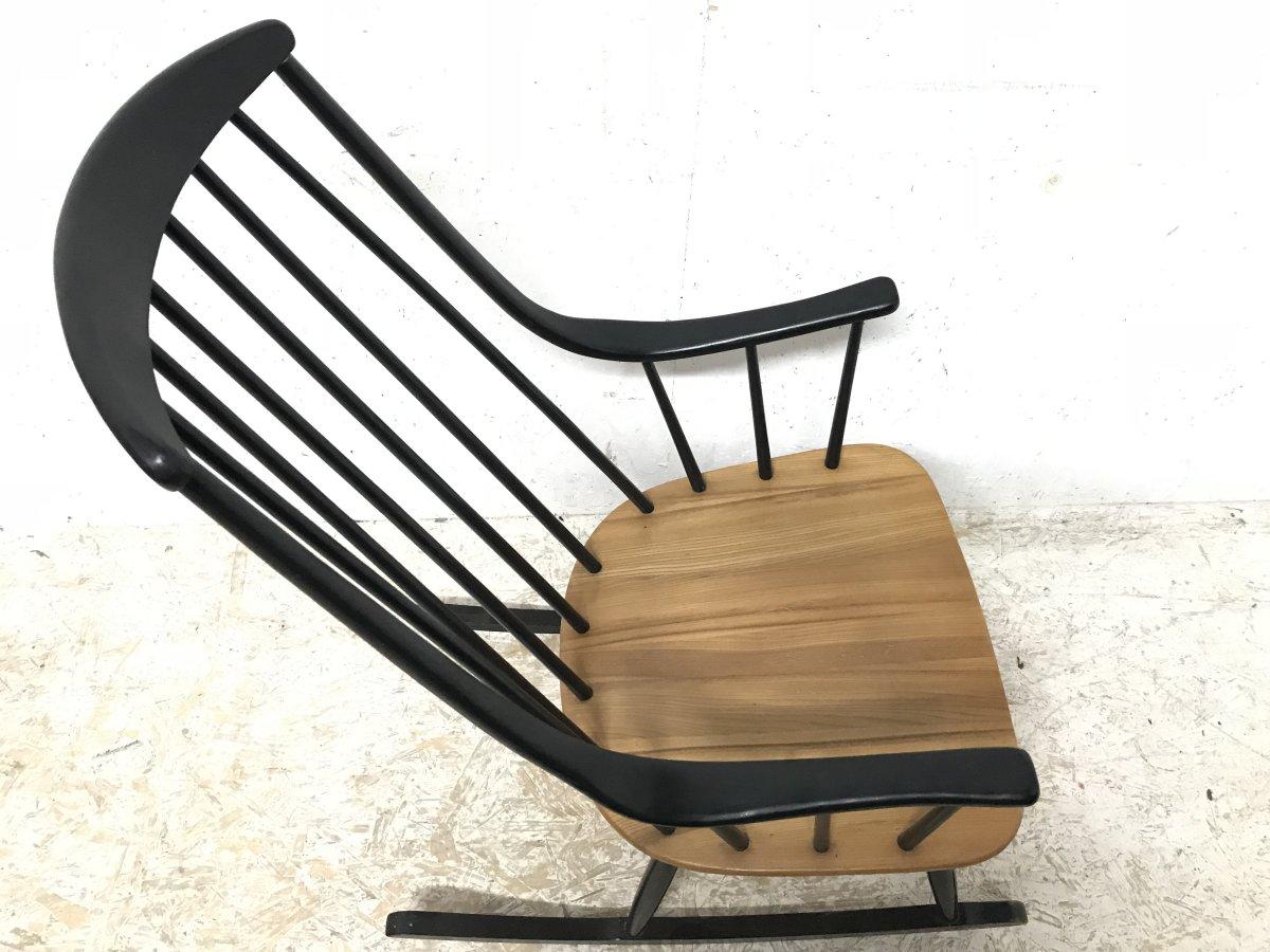 Lena Larsson, Made by Nesto, a Mid Century Ebonised Rocker with Sculptural Arms In Good Condition For Sale In London, GB