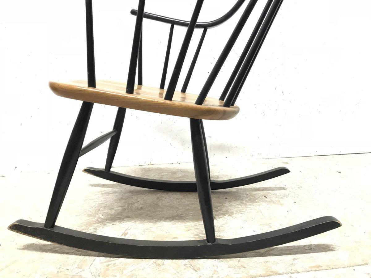 Lena Larsson, Made by Nesto, a Mid Century Ebonised Rocker with Sculptural Arms For Sale 1