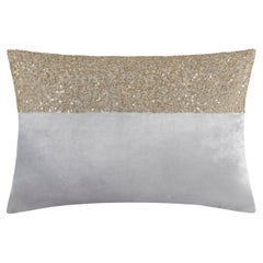 Lena Grey Gold Lumbar Pillow