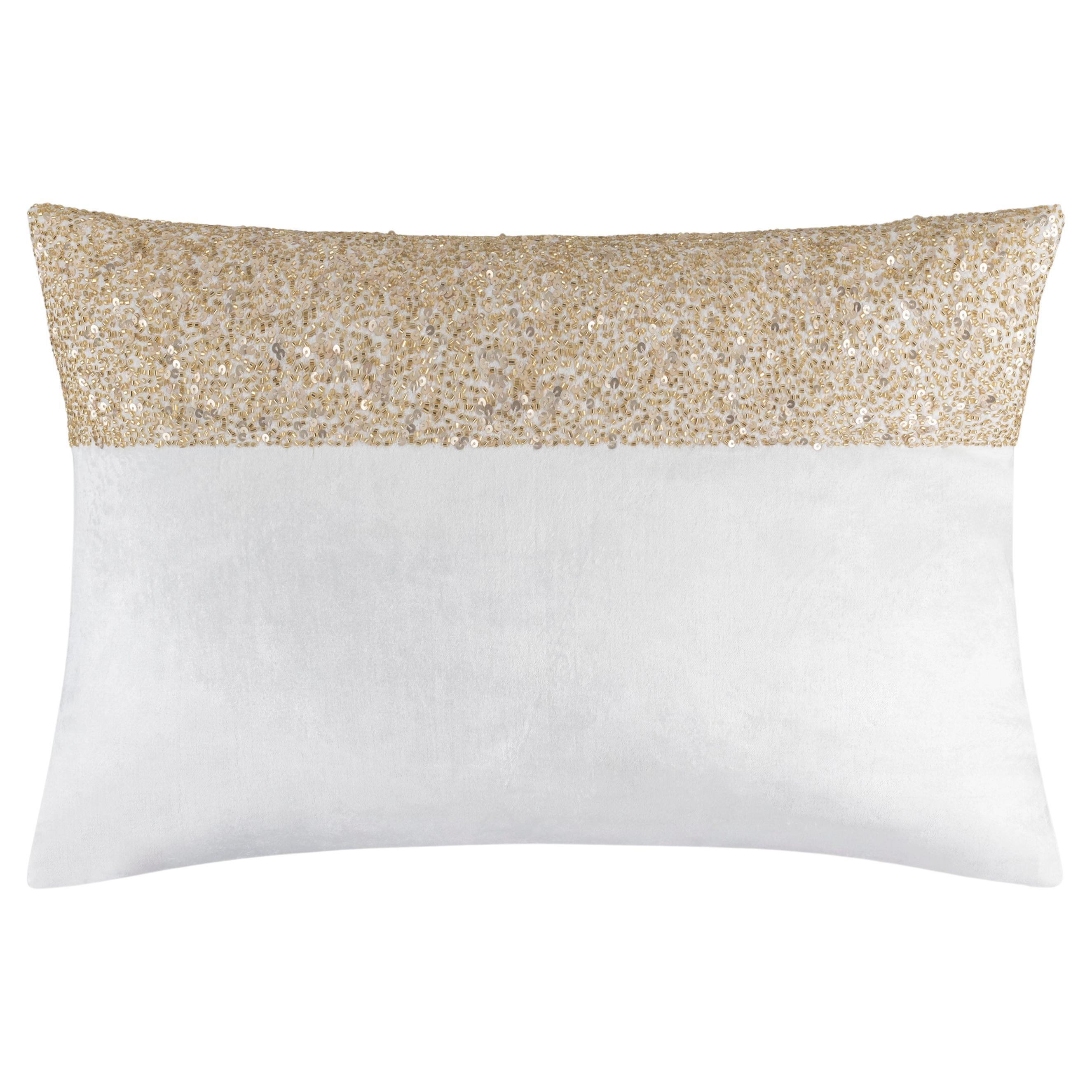 Lena Ivory Gold Lumbar Pillow For Sale