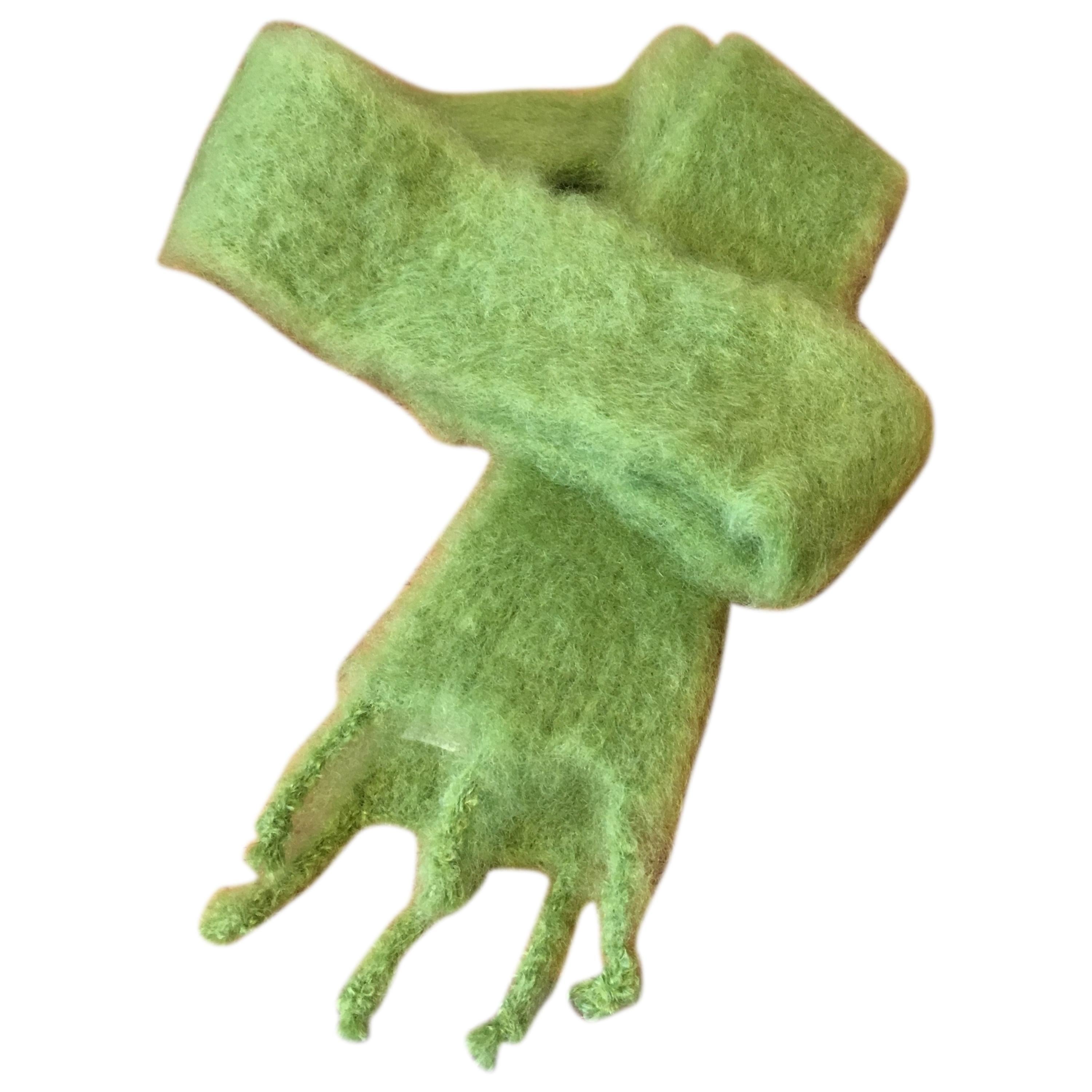 Lena Rewell Mohair Scarf in Chartreuse For Sale