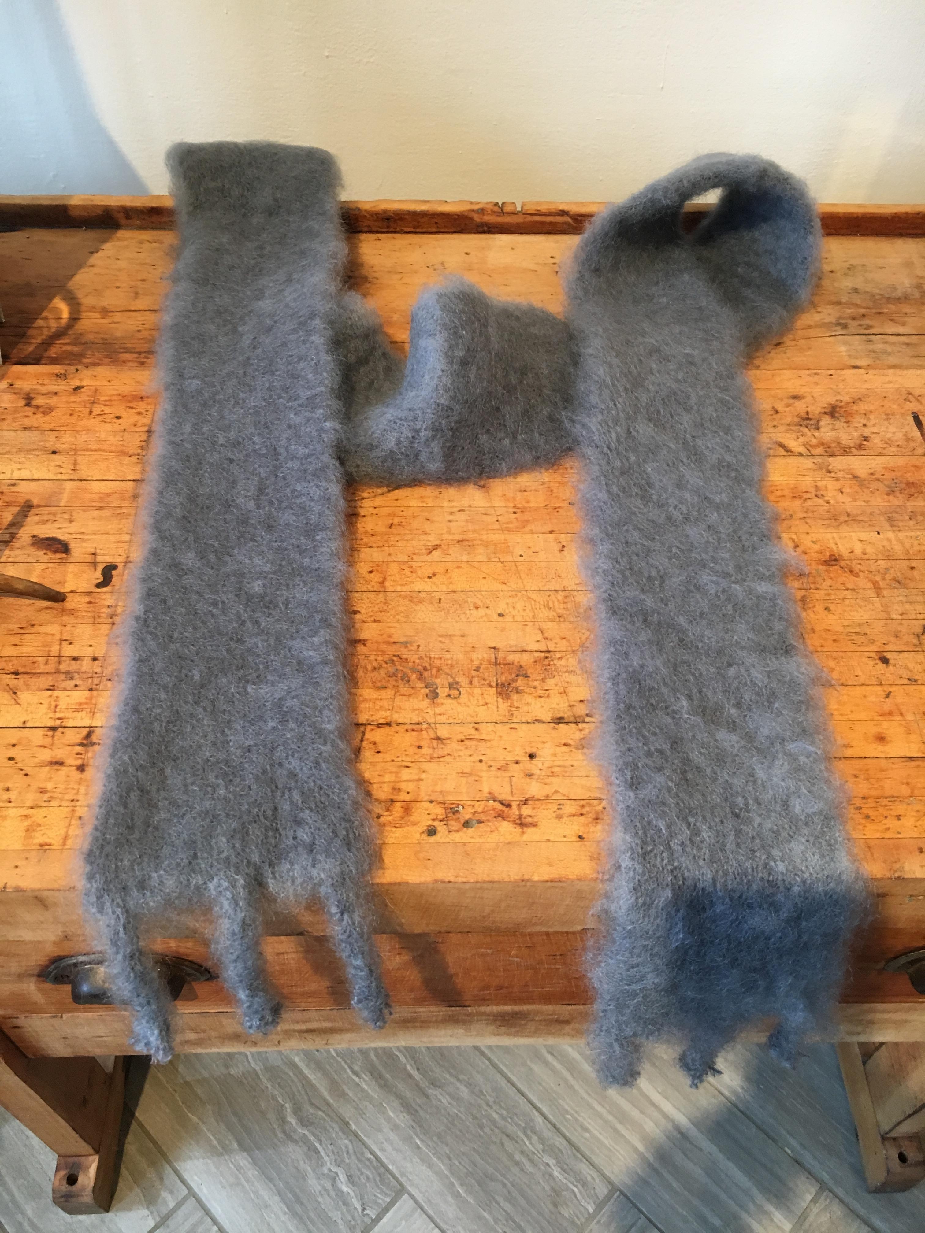 Finnish Lena Rewell Mohair Scarf in Grey
