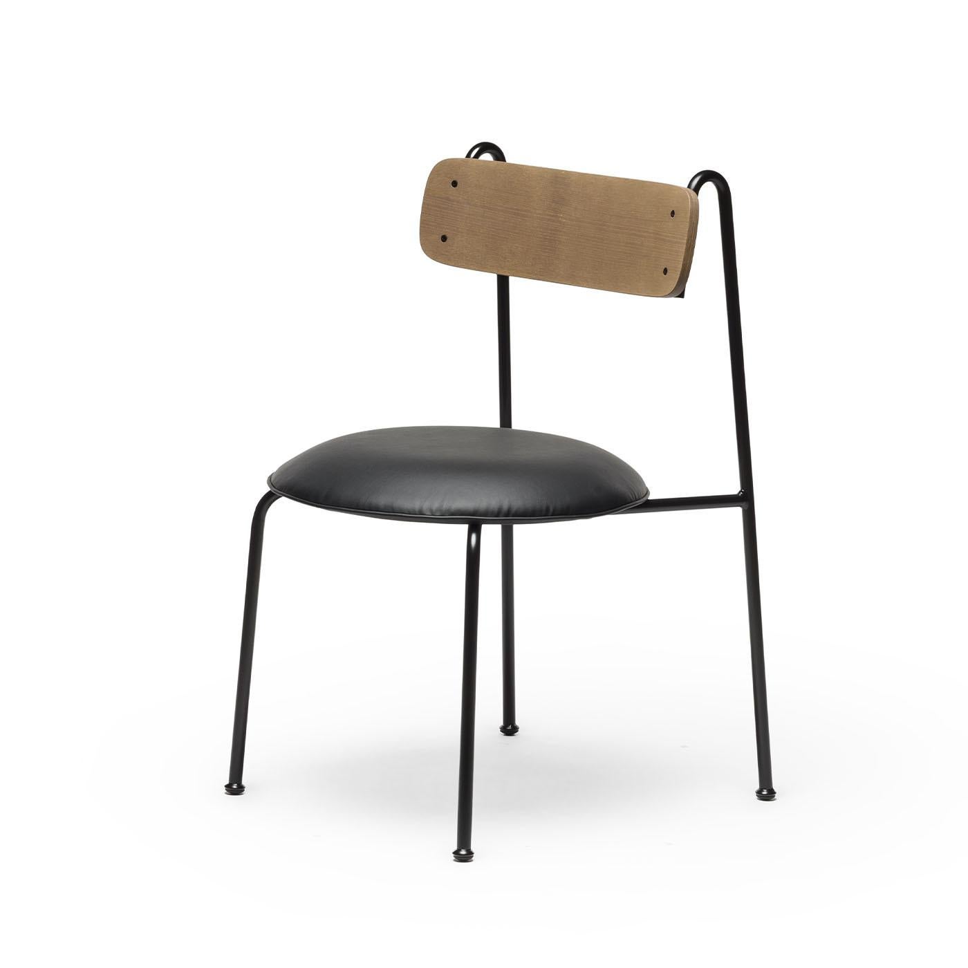 Lena S Black And Walnut Ash Chair By Designerd In New Condition For Sale In Milan, IT