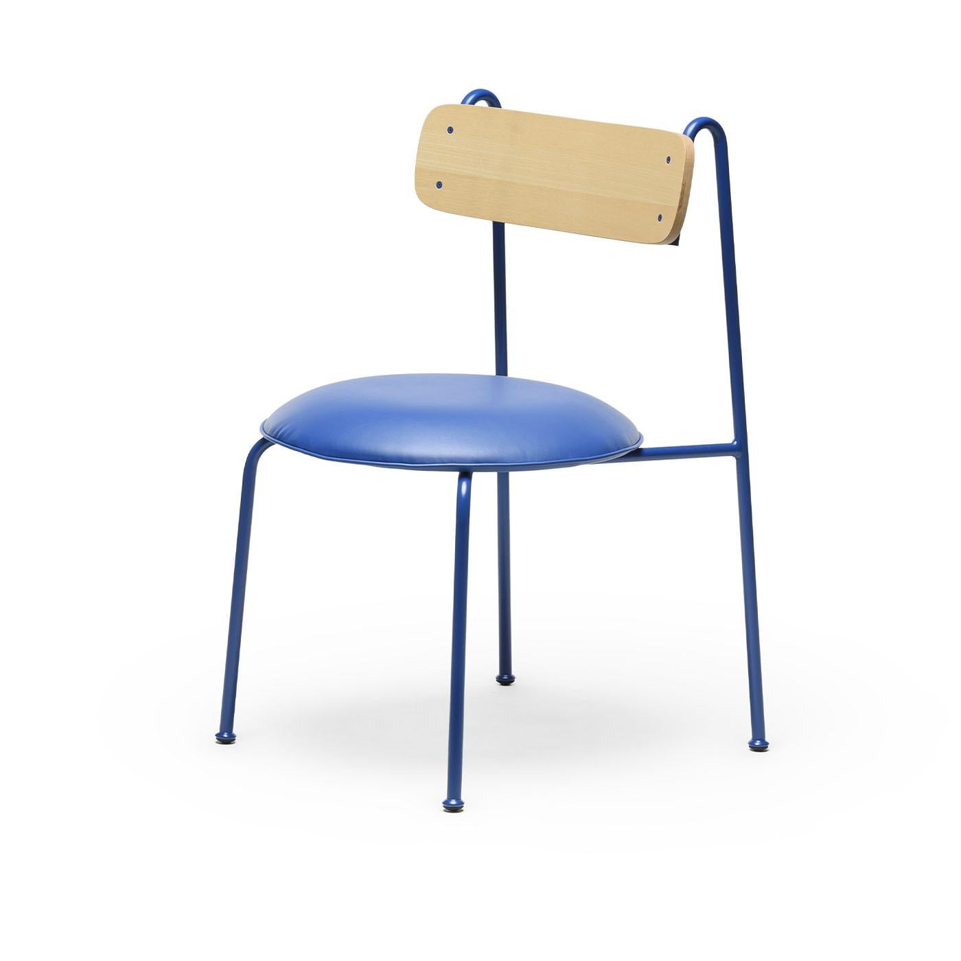 Lena S Blue And Natural Ash Chair By Designerd In New Condition For Sale In Milan, IT